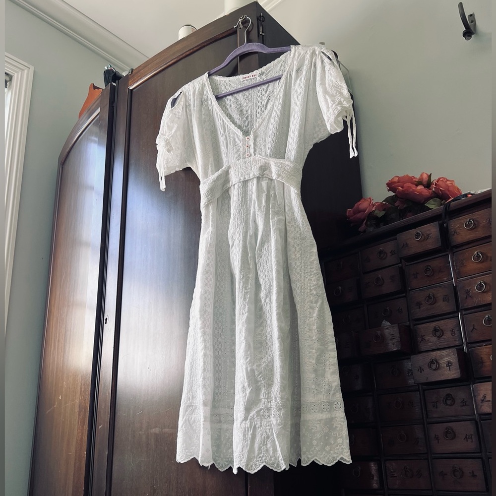 Johnny Was White Midi Dress